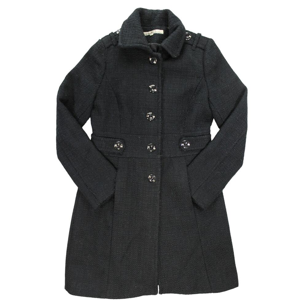 Kenneth Cole New York Black Wool Blend Long Coat Size 6